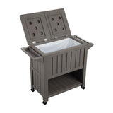 Garden Bar Serving Cart with Cooler (Taupe) - Extra Image
