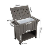 Garden Bar Serving Cart with Cooler (Taupe) - Extra Image