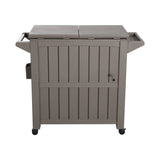 Garden Bar Serving Cart with Cooler (Taupe) - Side View