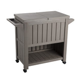 Garden Bar Serving Cart with Cooler (Taupe) - Top-Down View