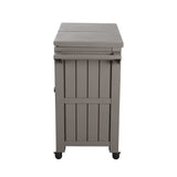 Garden Bar Serving Cart with Cooler (Taupe) - Rear View
