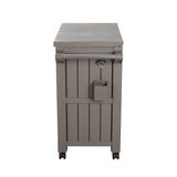 Garden Bar Serving Cart with Cooler (Taupe) - Close-Up Angle