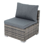 Grey Armless Outdoor Sofa Set - Front View