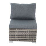 Grey Armless Outdoor Sofa Set - Top-Down View