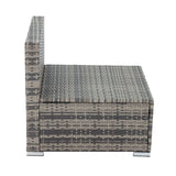 Grey Armless Outdoor Sofa Set - Rear View