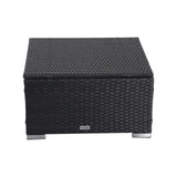 Outdoor wicker ottoman in Black - Side View