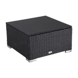 Outdoor wicker ottoman in Black - Top-Down View