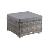 Outdoor wicker ottoman in Grey - Front View