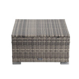 Outdoor wicker ottoman in Grey - Top-Down View