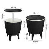 Black Ice Bucket Table - Rear View