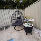 Black Ice Bucket Table - Rear View