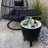 Black Ice Bucket Table - Side View