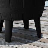 Black Ice Bucket Table - Top-Down View