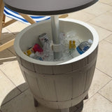 Taupe Cooler Table - Low Angle