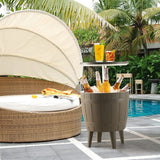 Taupe Cooler Table - Side View