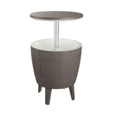 Taupe Cooler Table - Rear View