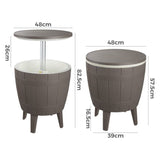 Taupe Cooler Table - Low Angle