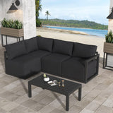Four-Seat Alfresco Harmony Set ??Charcoal Grey