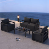 Alfresco Serenity Outdoor Lounge Set – White - Front View