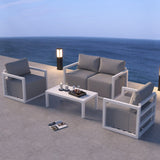 Alfresco Serenity Outdoor Lounge Set – White - 45-Degree Angle