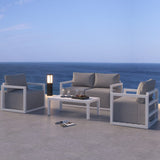 Alfresco Serenity Outdoor Lounge Set – White - Rear View