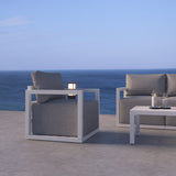 Alfresco Serenity Outdoor Lounge Set – White - Close-Up Angle