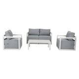 Alfresco Serenity Outdoor Lounge Set – White - Low Angle