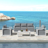 Alfresco 5-Seater Deep-Seated Patio Set – White - Side View