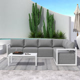 Alfresco Contemporary All-Weather Lounge Set – White - Front View