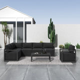 Alfresco 7-Seat Garden Lounge Set – White - Front View