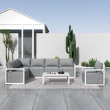 Alfresco 7-Seat Garden Lounge Set – White - Side View