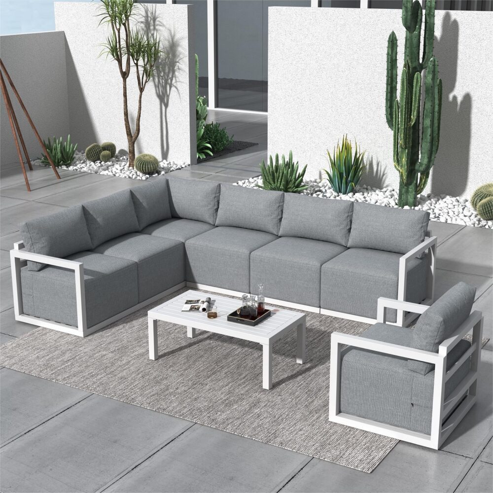 Alfresco 7-Seat Garden Lounge Set ??White