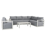 Alfresco 7-Seat Garden Lounge Set – White - 45-Degree Angle