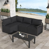 Four-Seat Alfresco Harmony Set – White - Front View