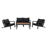 Aidan Garden Furniture Set in Slate Grey — 5 pieces - Side View