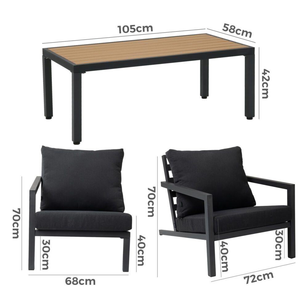 Aidan Garden Furniture Set in Slate Grey ??5 pieces