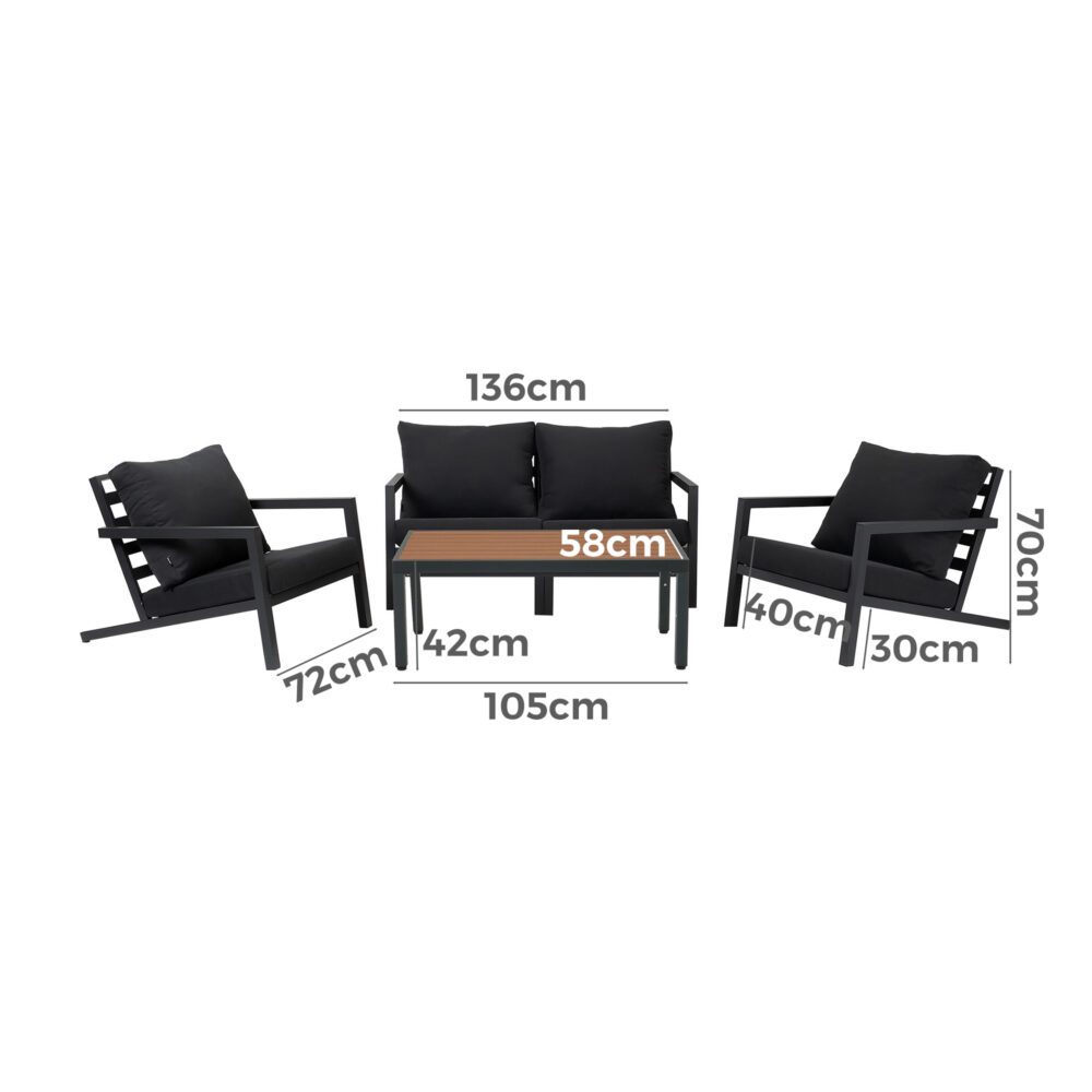Aidan Garden Furniture Set in Slate Grey ??5 pieces