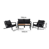 Aidan Garden Furniture Set in Slate Grey — 5 pieces - Extra Image