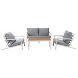 Aidan Garden Furniture Set in White — 5 pieces - Side View