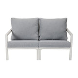 Aidan Garden Furniture Set in White — 5 pieces - Top-Down View