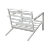 Aidan Garden Furniture Set in White — 5 pieces - Close-Up Angle