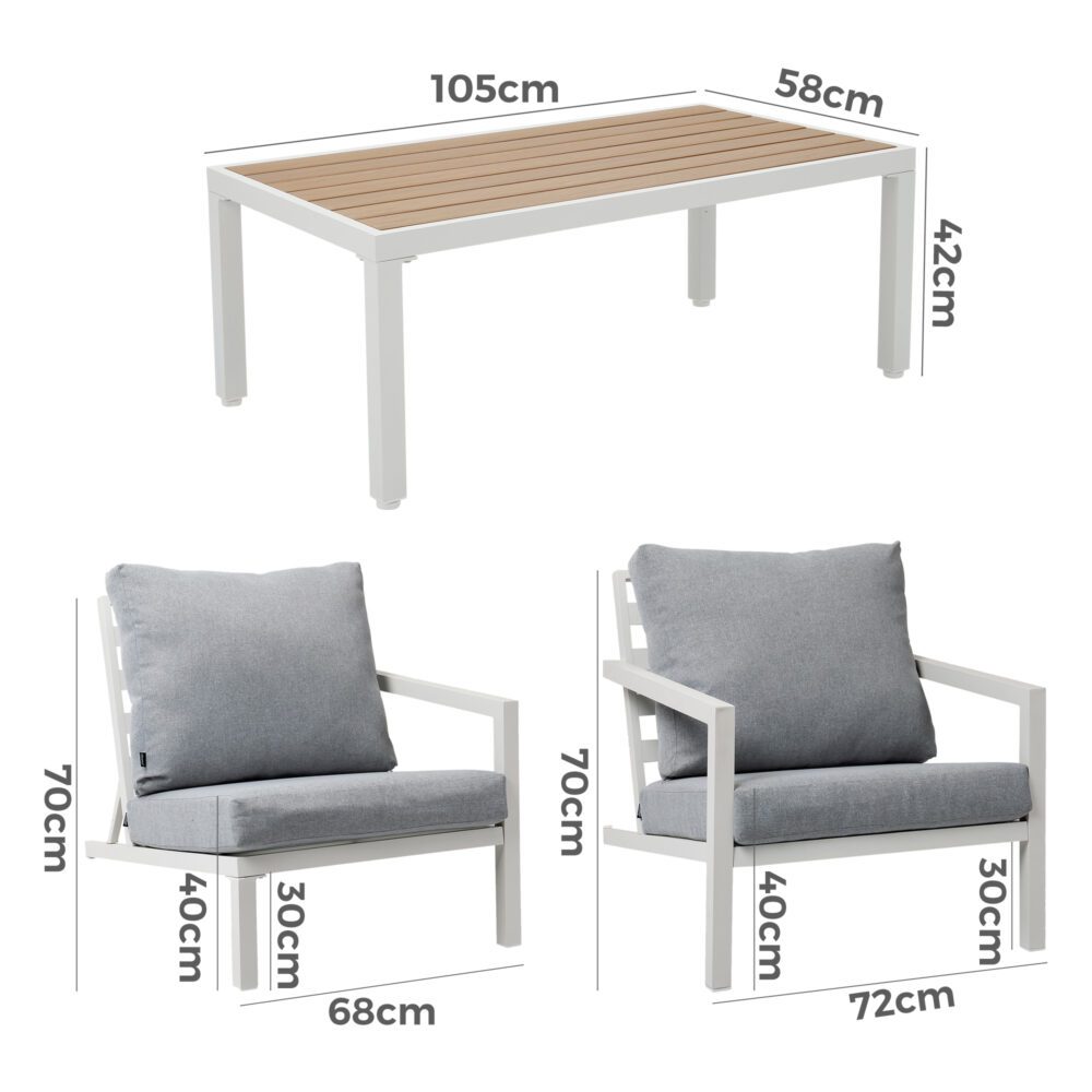 Aidan Garden Furniture Set in White ??5 pieces