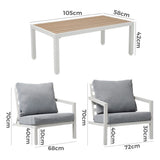 Aidan Garden Furniture Set in White ??5 pieces