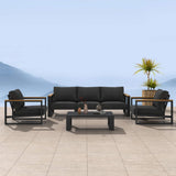 5 Seater Grandeur Lounge Suite – Charcoal Grey - Low Angle