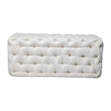Elsa Tufted Ottoman Beach Boucle White-Rectangular - 45-Degree Angle