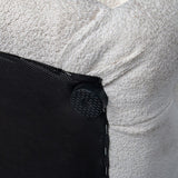 Elsa Tufted Ottoman Beach Boucle White-Rectangular - Close-Up Angle