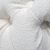 Elsa Tufted Ottoman Beach Boucle White-Rectangular - Low Angle