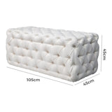 Elsa Tufted Ottoman Beach Boucle White-Rectangular - Extra Image