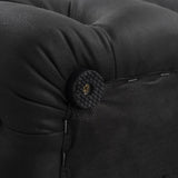 Black Leathaire Ottoman-Rectangular - Low Angle