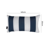 Bicolour Outdoor Lumbar Cushion Pillows - Close-Up Angle